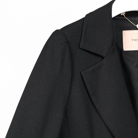 Twinset Black Ponte Long Oversized Blazer - Picture 4 of 8